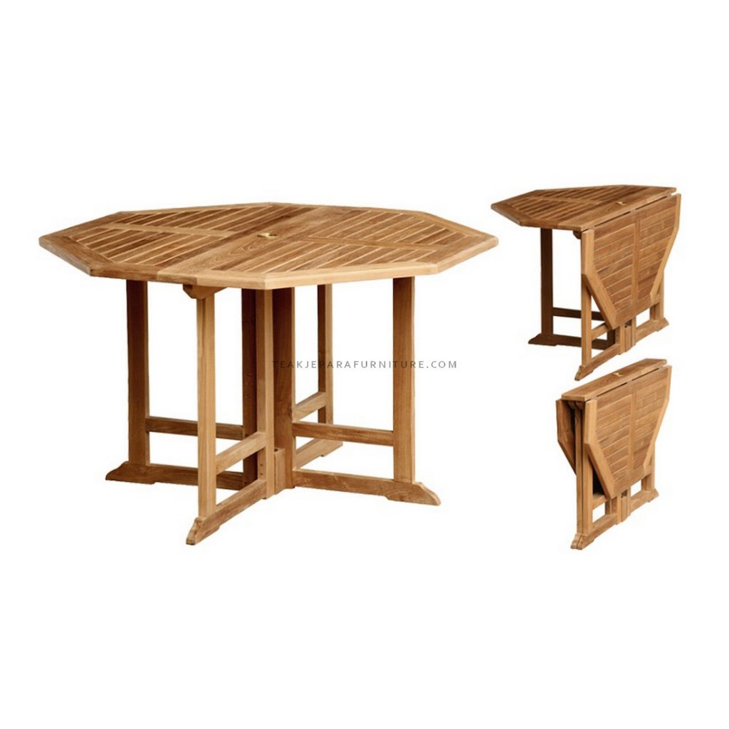 ROUND FOLDING COFFEE TABLE 50 CM Teak Jepara Furniture