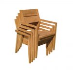 TEAK OUTDOOR VELLVORE STACKING CHAIR