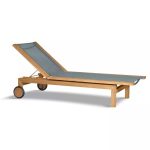 TEAK GARDEN CHAISE SUN LOUNGER