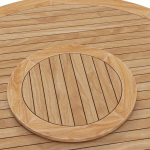 TEAK OUTDOOR ROUND DINING TABLE SWIVEL TOP 150 CM