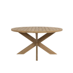 TEAK OUTDOOR COASTAL DINING TABLE X LEGS