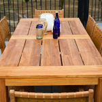 TEAK OUTDOOR RECTA ALRESWORD DINING TABLE - Image 2