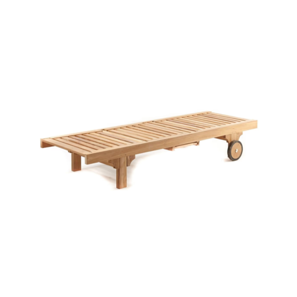 TEAK OUTDOOR EXTRA WIDE SUN LOUNGER