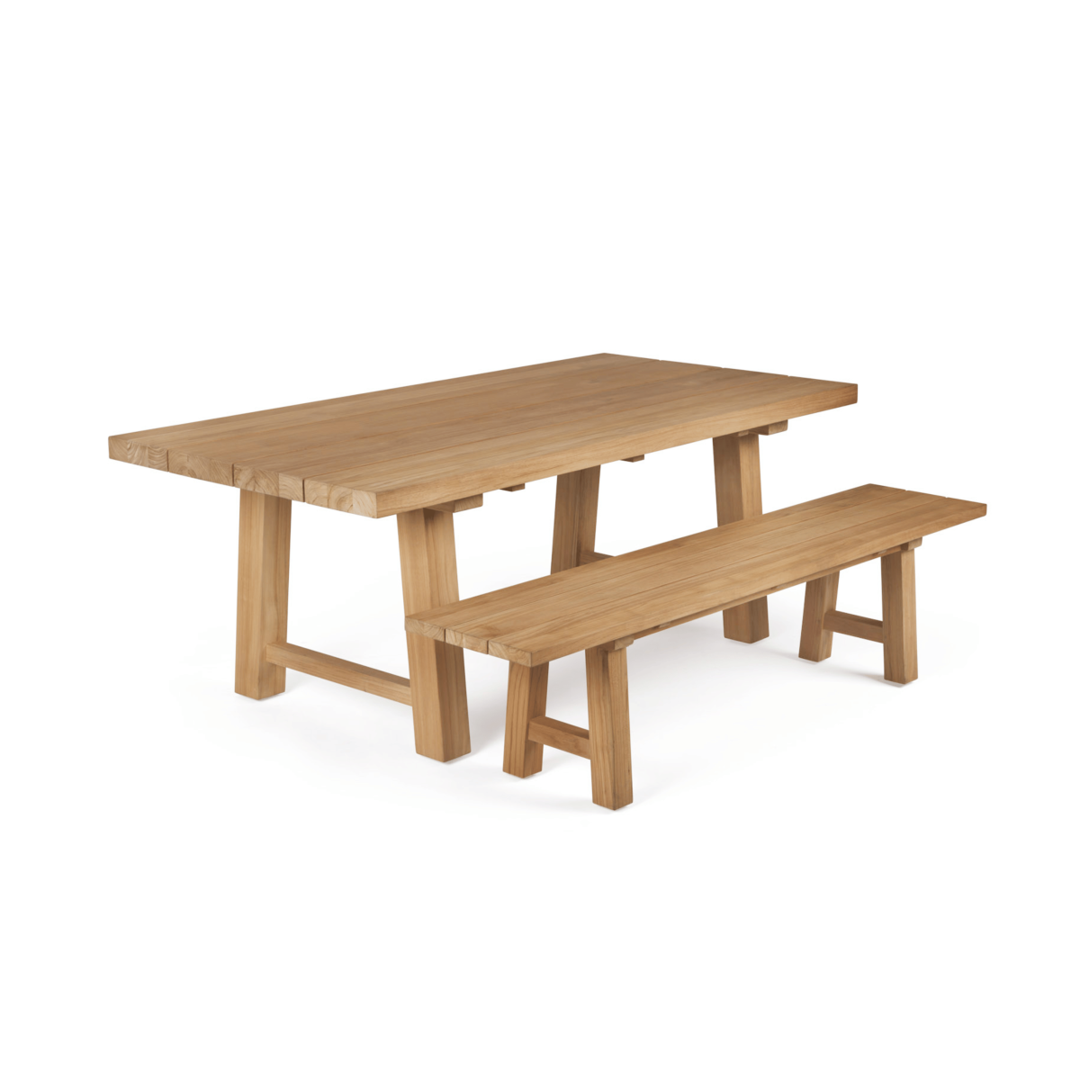 TEAK OUTDOOR CROOSTECK DINING TABLE