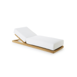 TEAK LOW OUTDOOR CHAISE SUNLOUNGER