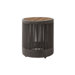TEAK ROUND PRETO PATIO ROPE SIDE TABLE