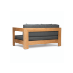 TEAK OUTDOOR CUSTARD PATIO SOFA