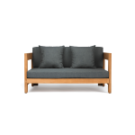 TEAK OUTDOOR CUSTARD PATIO SOFA