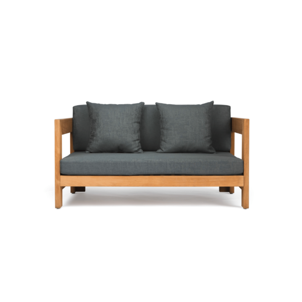 TEAK OUTDOOR CUSTARD PATIO SOFA