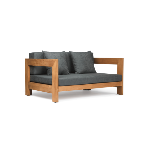 TEAK OUTDOOR CUSTARD PATIO SOFA