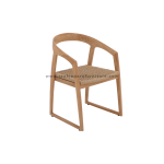 TEAK OUTDOOR UBBUD TWIST RATTAN DINING CHAIRS