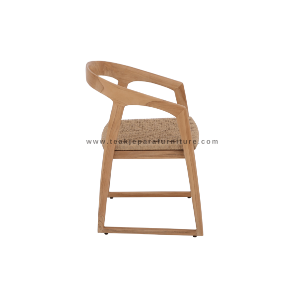 TEAK OUTDOOR UBBUD TWIST RATTAN DINING CHAIRS