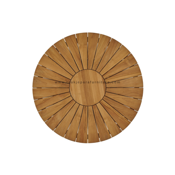 TEAK OUTDOOR CEMBREA ROUND FIXED DINING TABLE