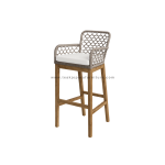 TEAK OUTDOOR CLARA SYNTHETIC RATTAN BAR STOOL