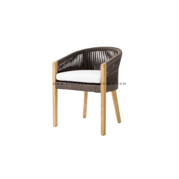 TEAK OUTDOOR PRASADENA ROPE ARM CHAIR
