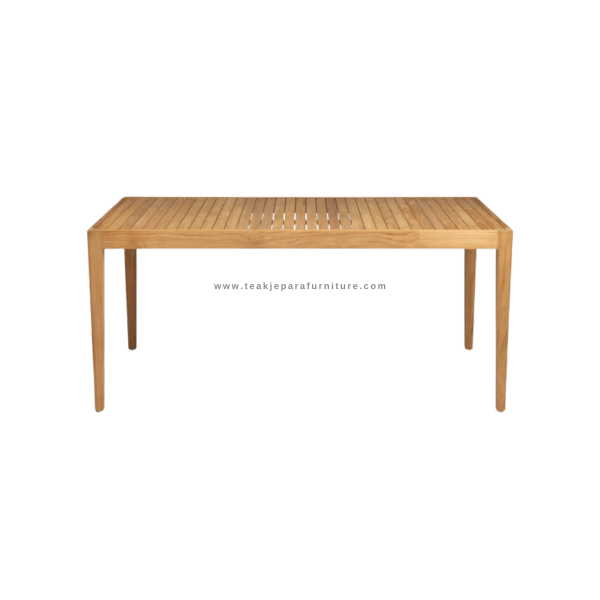 TEAK OUTDOOR CROOPER FIXED DINING TABLE