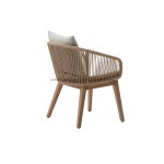 TEAK OUTDOOR PORTALE ROPE DINING CHAIRS