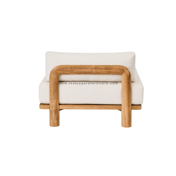 TEAK OUTDOOR CHAISE MODULAR LOUNGE CHAIR