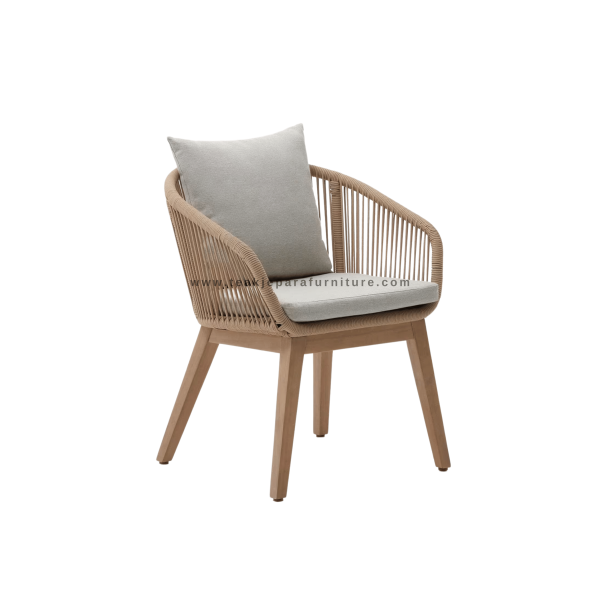 TEAK OUTDOOR PORTALE ROPE DINING CHAIRS