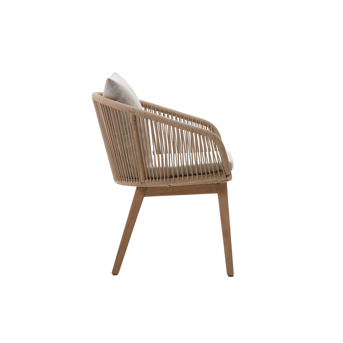TEAK OUTDOOR PORTALE ROPE DINING CHAIRS