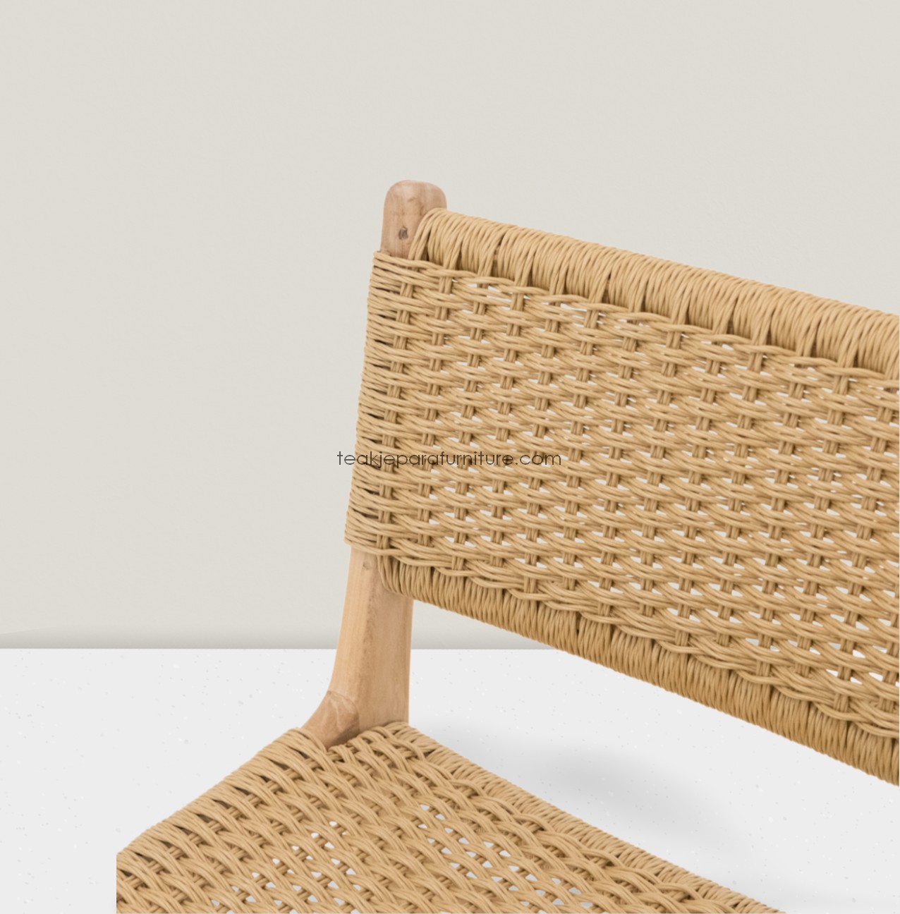 teak and rope bar stools