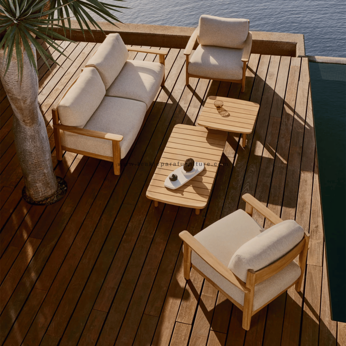 TEAK OUTDOOR TIRRANTE SINGLE SOFA