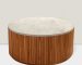 round teak marble coffee table (1)