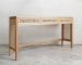teak wood and rattan console table (2)