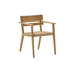 TEAK OUTDOOR PARRAREL ARM DINING CHAIRS