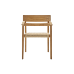 TEAK OUTDOOR PARRAREL ARM DINING CHAIRS