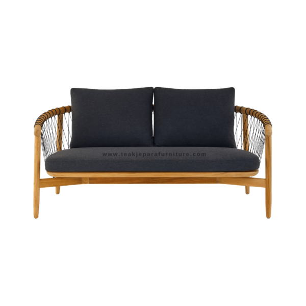 TEAK OUTDOOR CROSSCATCH DOUBLE SOFA