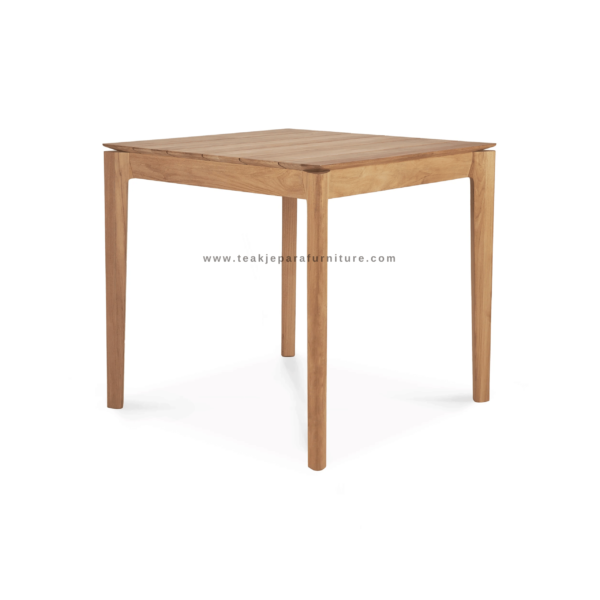 TEAK OUTDOOR BOAK SQUARE FIXED TABLE