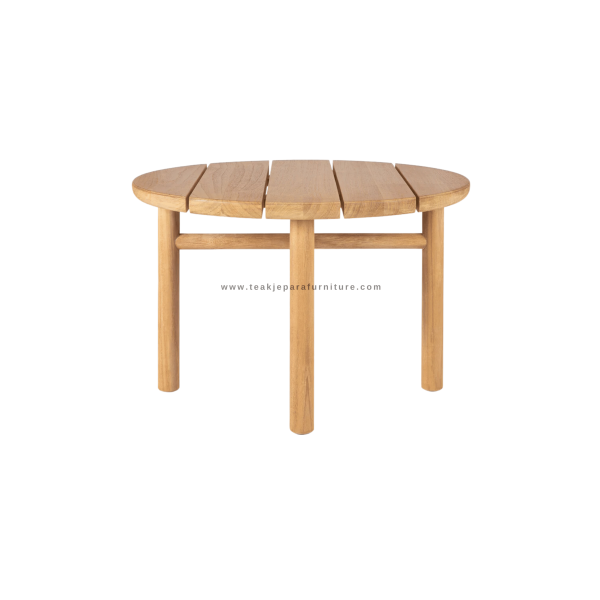 TEAK OUTDOOR QUATROSS ROUND SIDE TABLE