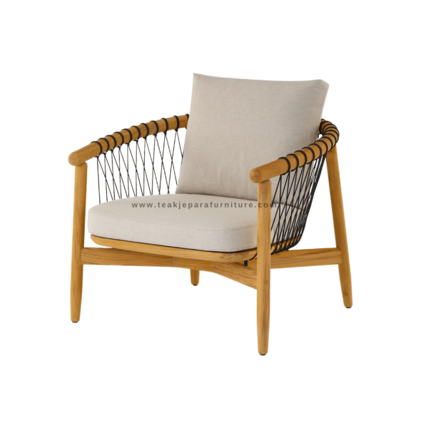 TEAK OUTDOOR CROSSCATCH SINGLE SOFA