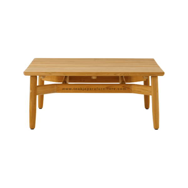 TEAK OUTDOOR CROSSCATCH RECTA COFFEE TABLE