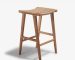teak & rattan counter stool