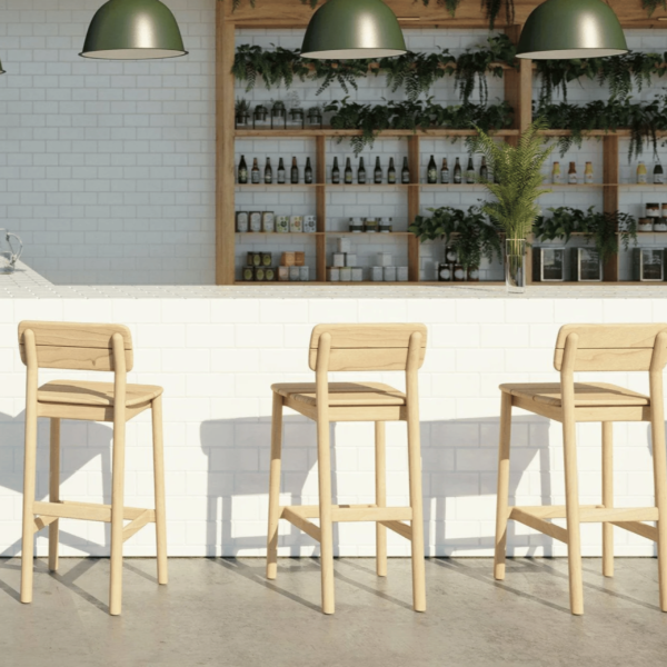 TEAK OUTDOOR WRESTON BAR CHAIRS