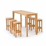 Teak Outdoor Luxen Bar Table Set