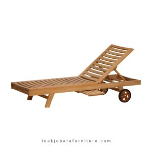 solid teak sun lounger