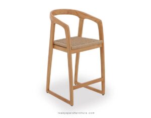 teak and rattan bar stool