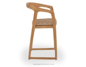 teak and rattan bar stool