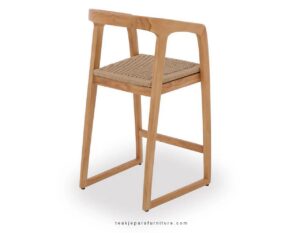 teak and rattan bar stool