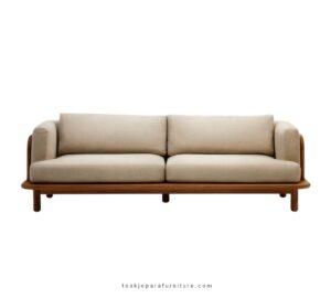 teak patio sofa with cushion