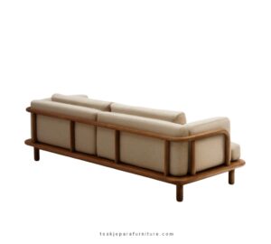 teak patio sofa with cushion
