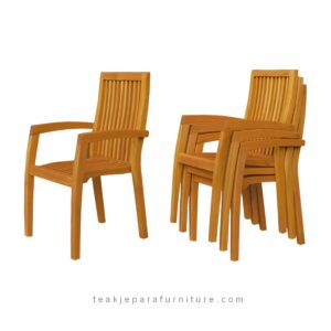 teak patio stacking dining chair