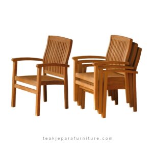 teak garden stacking dining chair