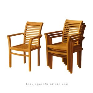 teak outdoor stacking dining chair