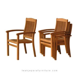teak stacking dining chair for outdoor