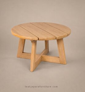 teak wood coffee table round