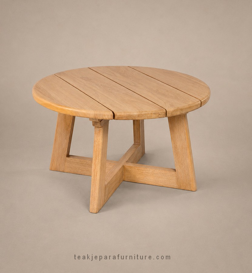 teak wood coffee table round